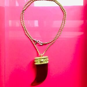 Rare Kenneth Jay Lane Tortoise Tusk Necklace